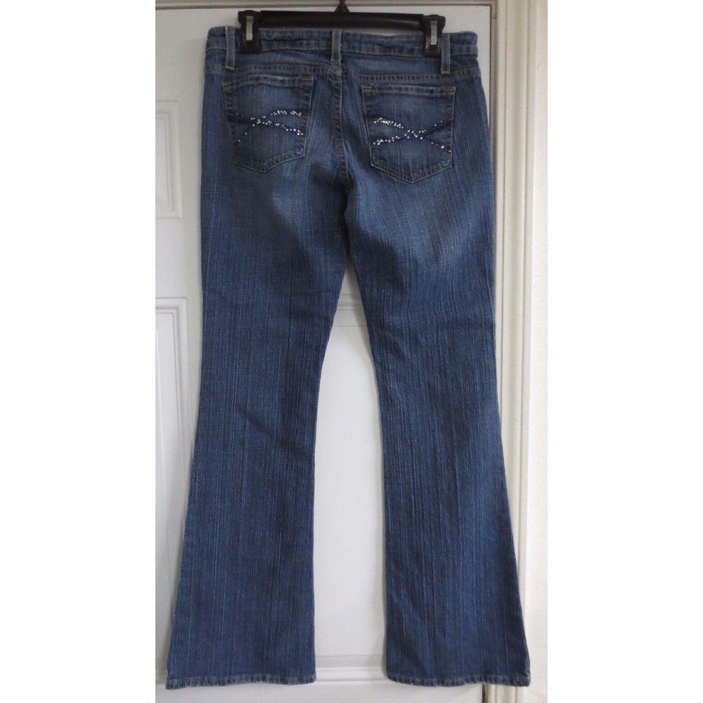 Women's Aeropostale Stretch‎ Flare 7/8 Cotton Blend Jeans Blue Cotton Blend